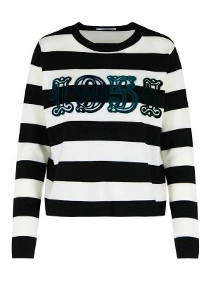 Max Mara: crew necks - Viterbo Two-Tone Virgin Wool Sweater