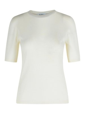 Max Mara: crew necks - Gerico White Virgin Wool Sweater