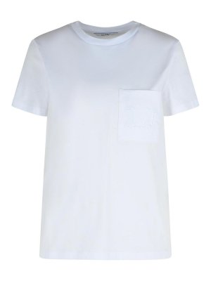 Max Mara: t-shirts - Papaya White Cotton Jersey T-Shirt