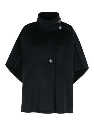 Max Mara: short coats - Derrik Black Cashmere Cape