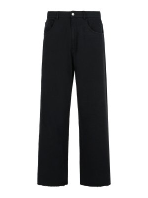 MM6 MAISON MARGIELA: pantaloni casual - Pantaloni da binari di cotone nero