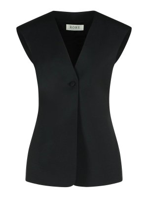 ROHE: blouses - Sleeveless Blouse In Black Virgin Wool Blend
