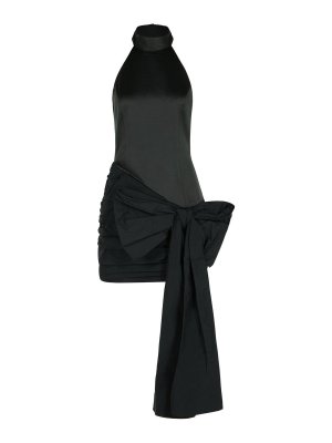 ROTATE Birger Christensen: short dresses - Dress With Bow In Black Polyester