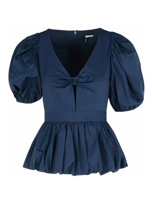 ROTATE Birger Christensen: blouses - Dark Blue Cotton Blouse