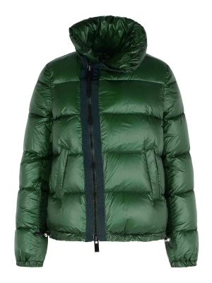 Sacai: casual jackets - Green Polyamide Down Jacket
