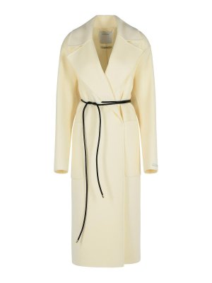 SPORTMAX: short coats - Abate Milk Virgin Wool Dressing Gown Coat