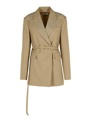 SPORTMAX: blazers - Tubinga Beige Brown Virgin Wool Blazer