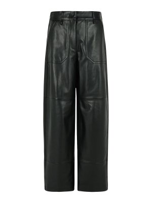 SPORTMAX: casual trousers - Garbo Black Nappa Leather Pants