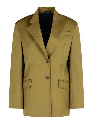 The Attico: giacche blazer - Blazer di lana vergine verde