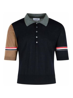THOM BROWNE: polo shirts - Fun Multicoloured Virgin Wool Polo Shirt