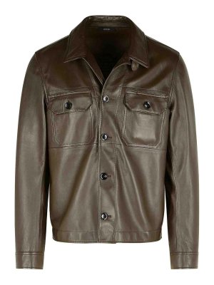 TOM FORD: casual jackets - Tobacco Leather Jacket