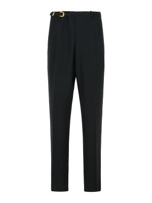 VERSACE: pantaloni casual - Black Virgin Wool Blend Patalone