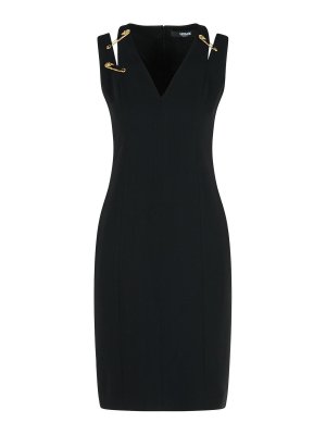 VERSACE: short dresses - Black Viscose Blend Dress