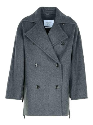 Max Mara: short coats - Asturie1234 Grey Cashmere Blend Coat