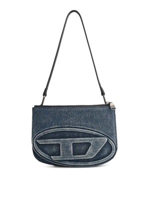 DIESEL: cross body bags - 1Dr Twin Blue Denim Bag