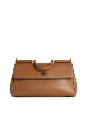 DOLCE & GABBANA: totes bags - My Sicily Calf Leather  Caramel Handbag