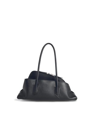 The Attico: cross body bags - La Passeggiata Small Black Leather Bag