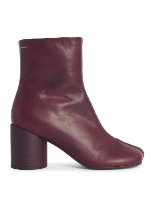 MM6 MAISON MARGIELA: ankle boots - Anatomic Burgundy Leather Ankle Boots