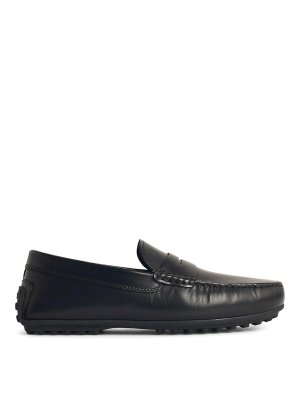 TOD'S: Loafers & Slippers - City Gommino Black Leather Loafers