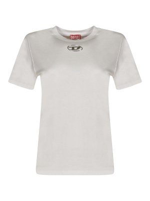 DIESEL: Strickpullover mit Rundhalsausschnitt - Rundhalspullover - Weiß