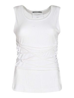 MOSCHINO: Suéteres con cuello pico - Suéter Cuello Redondo - Blanco