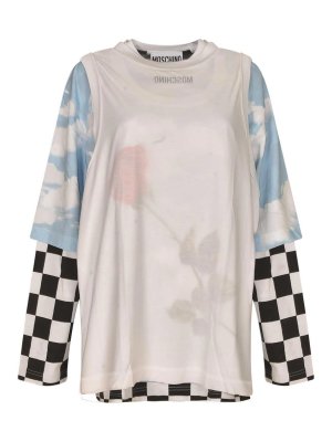 MOSCHINO: Suéteres con cuello pico - Suéter Cuello Redondo - Blanco