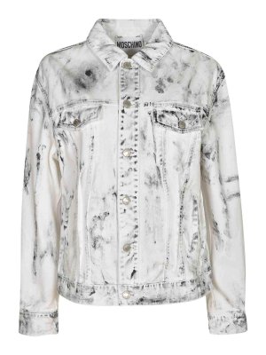 MOSCHINO: Vestes en denim - Veste En Jean - Gris Clair