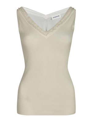 P.A.R.O.S.H.: Strickpullover mit Rundhalsausschnitt - Rundhalspullover - Creme