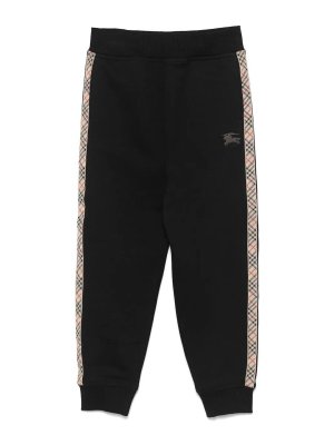 BURBERRY: Trousers Shorts - Jackson Check Trim Cotton Jogging Pants