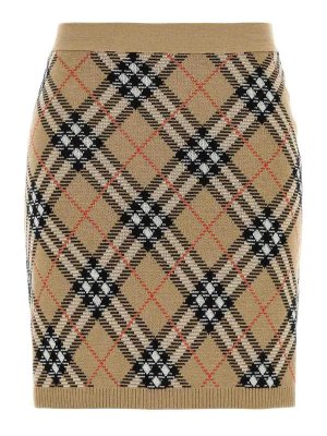 BURBERRY: Knee length skirts & Midi - Check Knit Mini Skirt