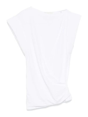 ISABEL MARANT: t-shirt - Maglietta in cotone drappeggiato maisan