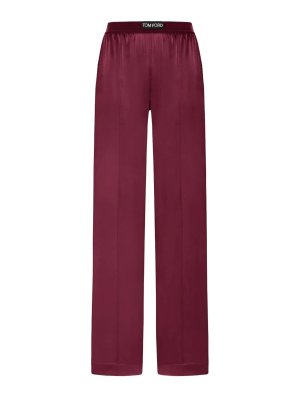 TOM FORD: pantaloni shorts - Pantaloni PJ in raso in seta allungata