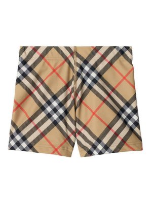 BURBERRY: Trousers Shorts - Check Swim Shorts