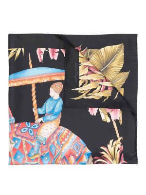 FERRAGAMO: scarves - India Print Silk Scarf