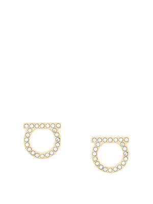 FERRAGAMO: Earrings - Gancini Crystals Earrings - L
