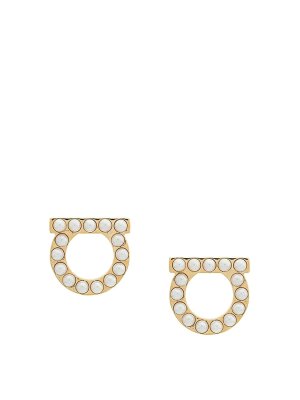 FERRAGAMO: Earrings - Gancini Pearls Earrings