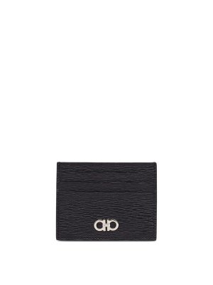FERRAGAMO: wallets & purses - Two-Tone Gancini Card Holder