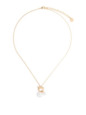 FERRAGAMO: Necklaces & Chokers - Faux-Pearl Embellished Pendant Necklace