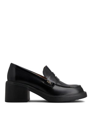 TOD'S: Loafers & Slippers - Leather Heeled Penny Loafers