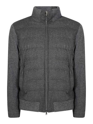 HERNO: boat necks - Jacket knitted bomber jacket