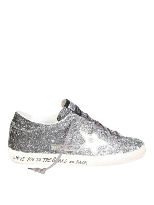 GOLDEN GOOSE: sneakers - Superstar Classic con List Glitter