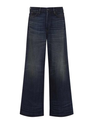 Acne Studios: Jeans évasés - Jean Bootcut - Bleu Foncé