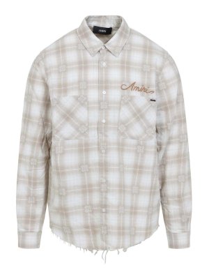 AMIRI: shirts - Bleach Patch Flannel Bandana Shirt