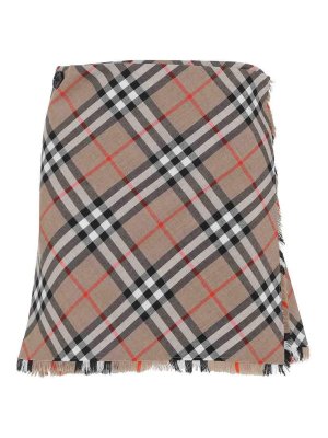 BURBERRY: Knee length skirts & Midi - Check Midi Skirt