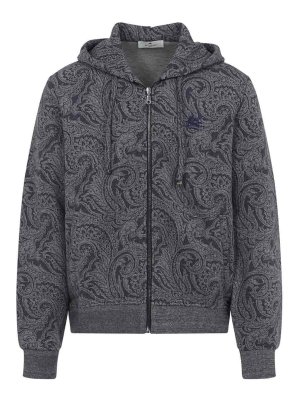 ETRO: Felpe e maglie - Con cappuccio con zip con tasche Welt