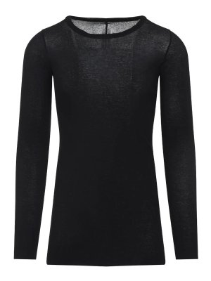 RICK OWENS: t-shirts - Ribbed Long Sleeves T-Shirt