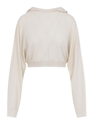 RICK OWENS: tunics - Cropped Hooded Tunic Pullover