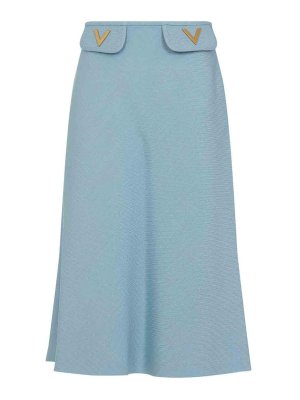 VALENTINO: gonne al ginocchio  e longuette - Viscose Midi Skirt