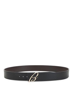 BRIONI: belts - B Logo Reversible Leather Belt