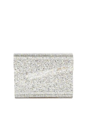 JIMMY CHOO: clutches - Candy clutch bag in fabric with glitter